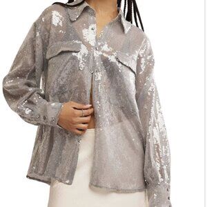 NWT! Free People Disco Margarita Grey Top Size XS